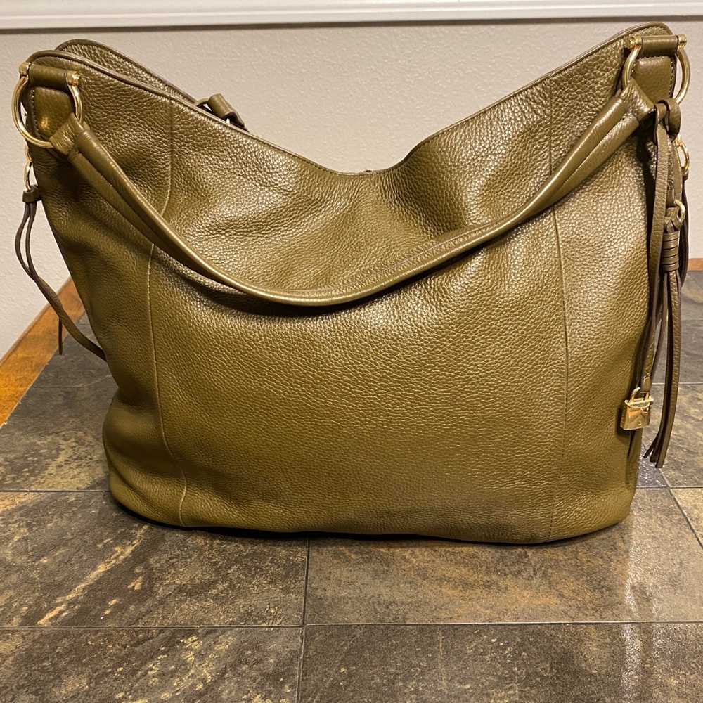 G.I.L.I Hobo Bag Olive Green Leather Purse